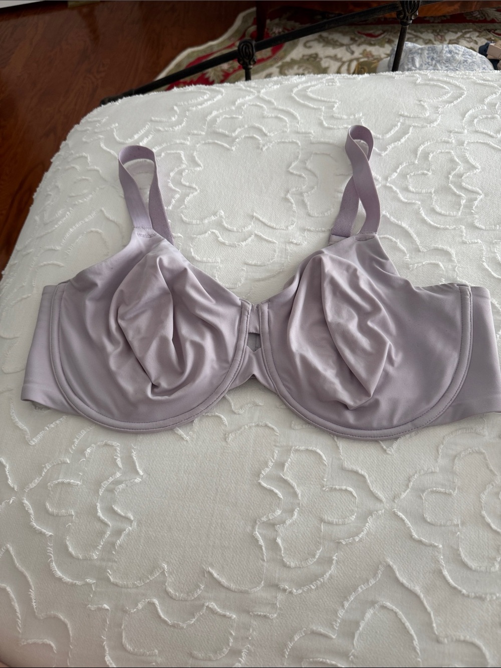 Wacoal Satin Underwire Bra in Soft Lavender Gray